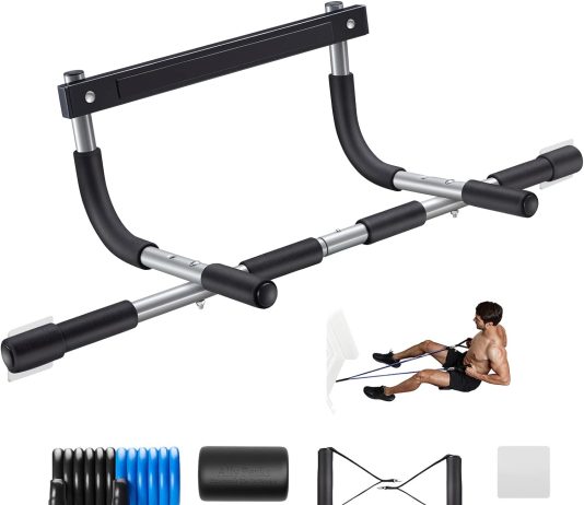 ally peaks pull up bar for doorway thickened steel max limit 440 lbs upper body fitness workout bar multi grip strength 1 7