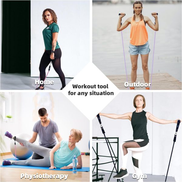 Besloor Resistance Band Set. Exercise Bands with Handles, Door Anchor and Ankle Strap. Home Gym, Supports Full-Body Workouts - with Fitness Poster and Video