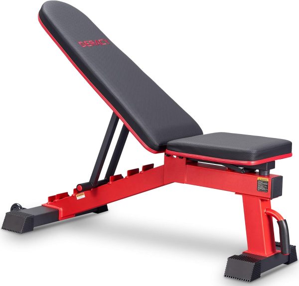 DERACY Adjustable Weight Bench for Full Body Workout, Incline and Decline Weight Bench for Indoor Workout, Home Gym
