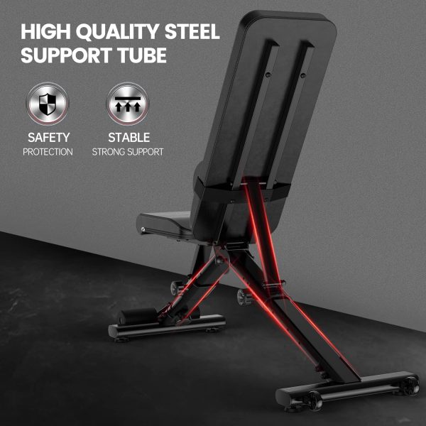 PASYOU Adjustable Weight Bench Full Body Workout Multi-Purpose Foldable Incline Decline Exercise Workout Bench for Home Gym