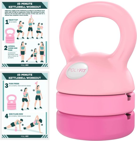 Polyfit Adjustable Kettlebell - Kettlebell Weights Set for Home Gym