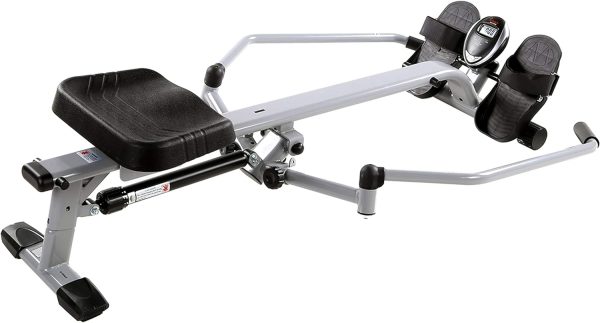 Sunny Health  Fitness Smart Compact Full Motion Rowing Machine, Full-Body Workout, Low-Impact, Extra-Long Rail, 350 LB Weight Capacity and Optional SunnyFit® App Enhanced Connectivity