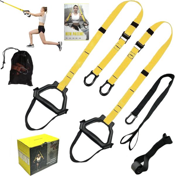 ADALT LION Bodyweight Resistance Training Straps, Complete Home Gym Fitness Trainer kit for Full-Body Workout, Included Door Anchor, Extension Strap, Fitness Guide