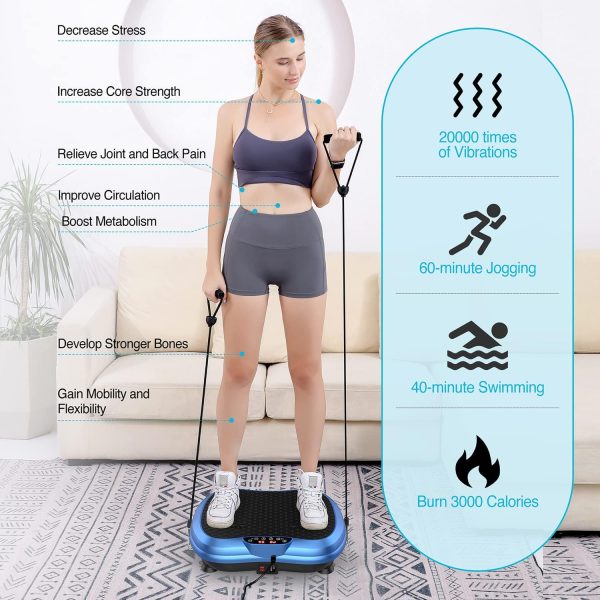 AXV Vibration Plate Exercise Machine Whole Body Workout Power Vibrate Fitness Platform Vibrating Machine Exercise Board for Weight Loss Shaping Toning Wellness Home Gyms Workout