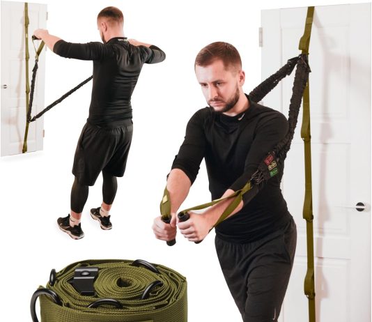 door anchor for resistance bands adjustable resistance band door anchor with 5 loops metal rings durable nylon door stra 1