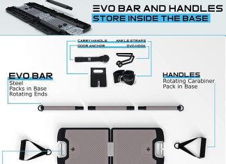 evo gym portable home gym strength training equipment at home gym all in one gym resistance bands base holds gym bar han 1