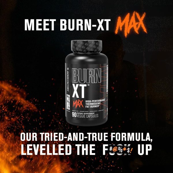 Jacked Factory Burn-XT Max - High-Performance Thermogenic Fat Burner  Appetite Suppressant for Men  Women w/PurCaf Organic Caffeine, MitoBurn, Green Tea, Acetyl L Carnitine  More - 90 Capsules