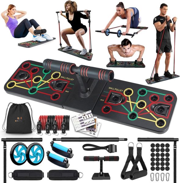 Push Up Board, Multi-Functional Push Up Bar, Portable Home Gym, Strength Training Equipment, Push Up Handles for Perfect Pushups, Home Fitness for Men and Women