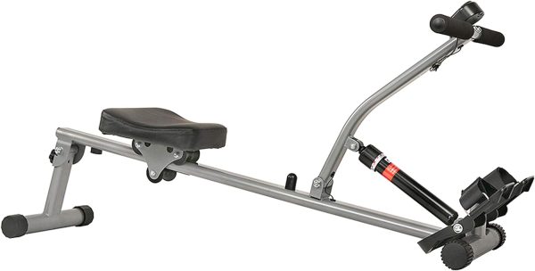 Sunny Health  Fitness Compact Adjustable Rowing Machine with 12 Levels of Complete Body Workout Resistance and Optional SunnyFit App Enhanced Connectivity