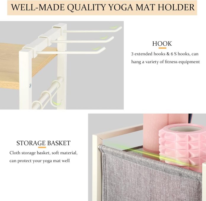 yoga mat storage rack home gym equipment workout equipment storage organizer yoga mat holder for yoga blockfoam rollerre 2
