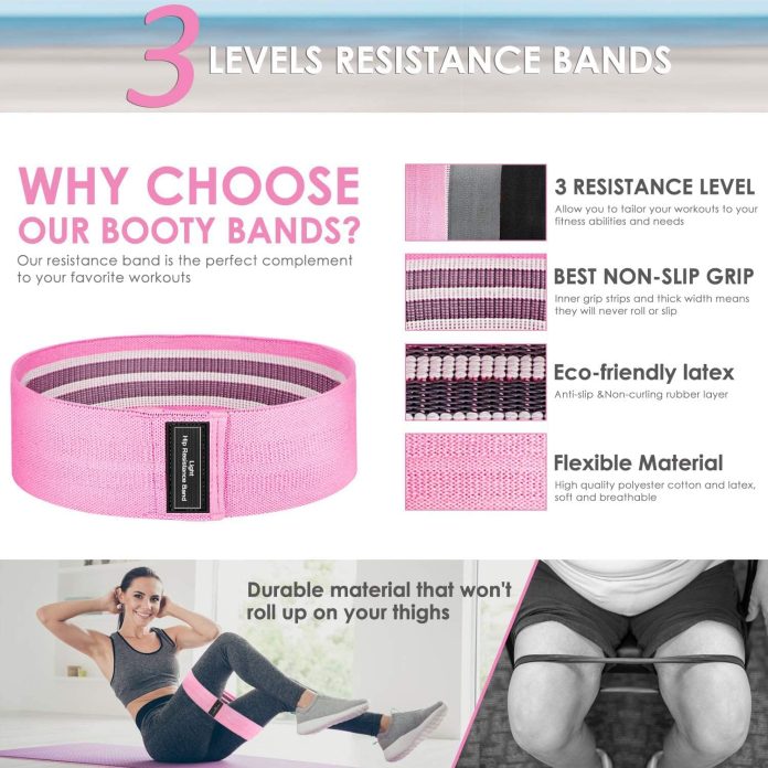 resistance bands for legs and butt fabric exercise bands set thick wide stretch fitness bands non slip workout loop band 2